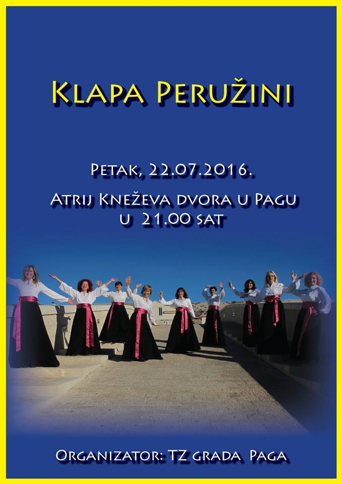 U petak, 22. srpnja  koncert klape Peružini