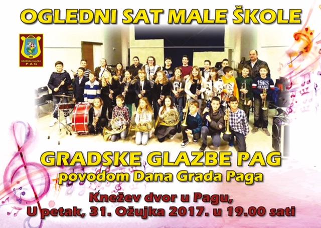 OGLEDNI SAT MALE ŠKOLE GRADSKE GLAZBE PAG