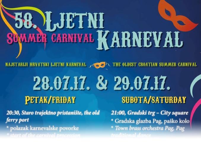  28. i 29. srpnja ljetni karneval
