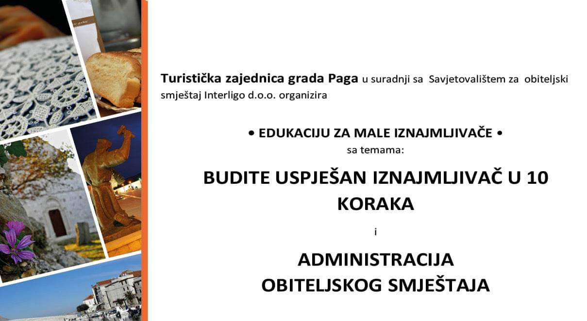 Edukacija za iznajmljivače u gradu Pagu