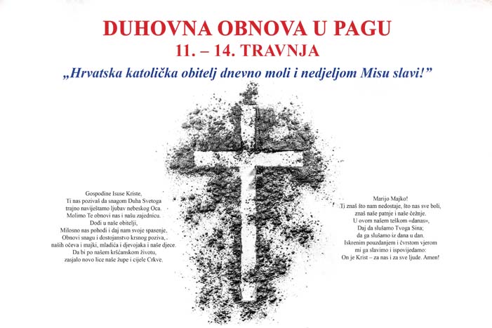 Duhovna obnova u Pagu, 11.-14. travnja