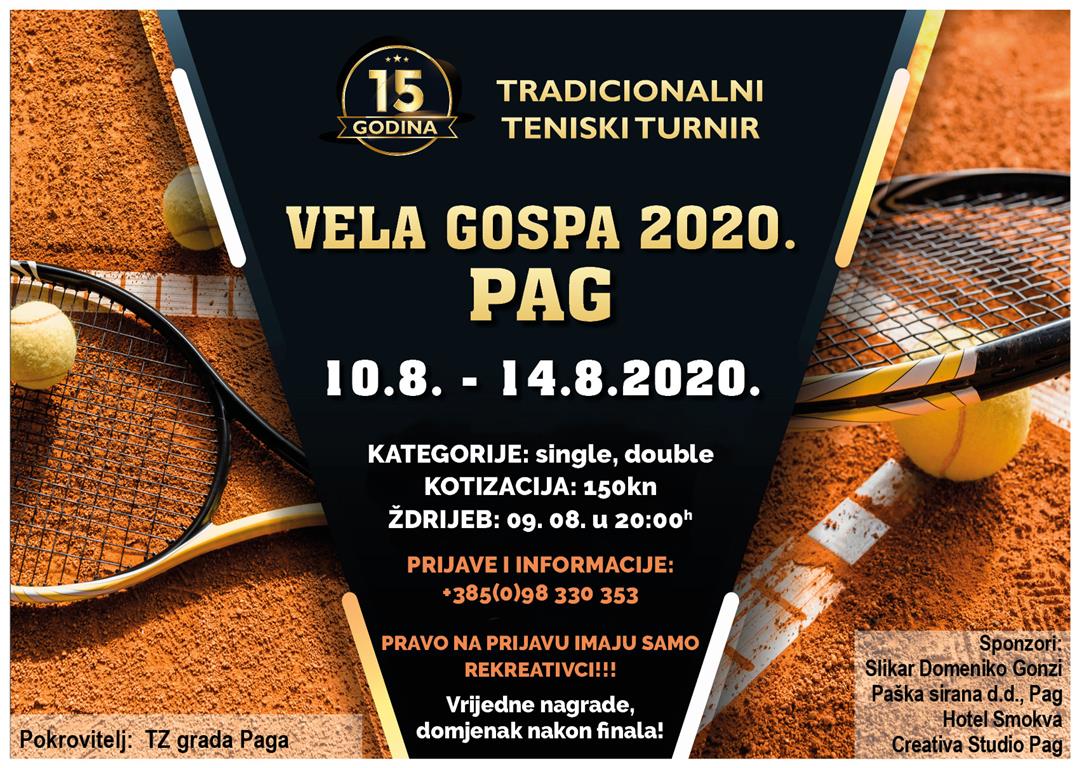 15. Teniski turnir „Vela Gospa 2020.“