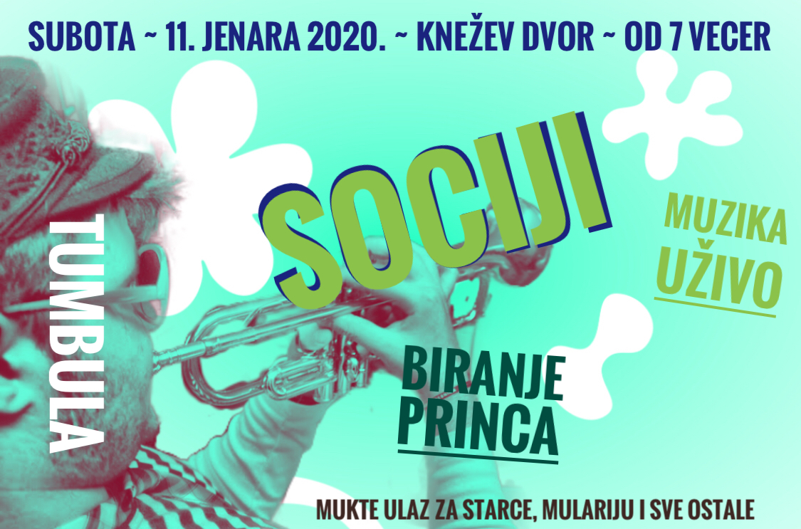 Glazbeno-plesni zabavni program "Sociji", Knežev dvor u Pagu, 11.1.2020. u 19 sati