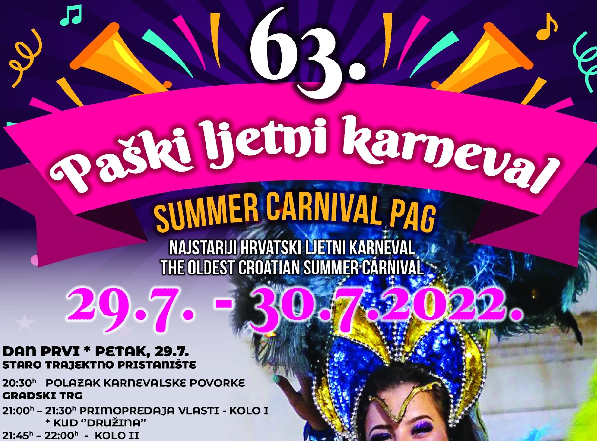 Nakon dvije godine u grad Pag vraća se Paški ljetni karneval, najstariji ljetni karneval u Hrvatskoj