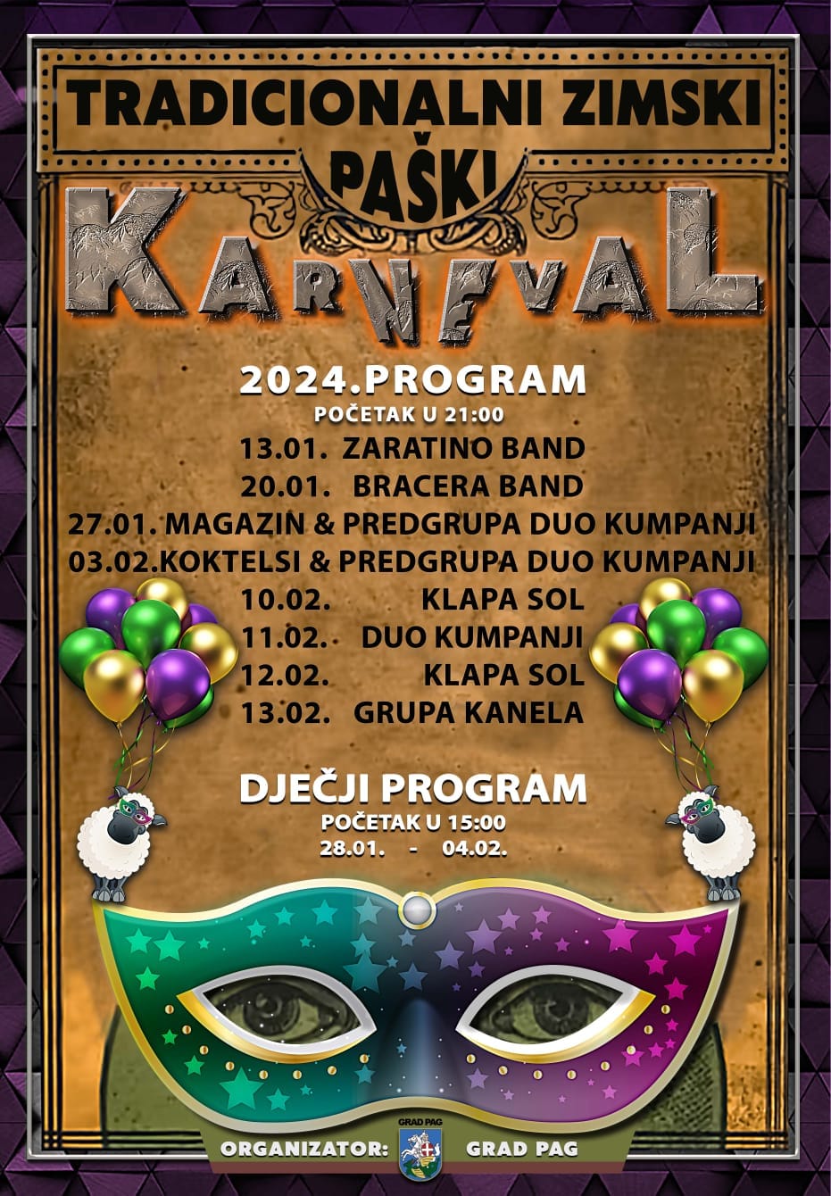 Paski zimski karneval 2024. plakat