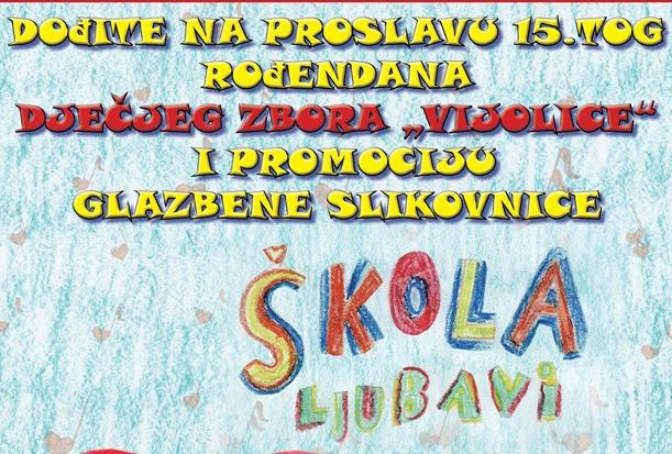 U petak, 27. svibnja proslava15. rođendana Dječjeg zbora Vijolice